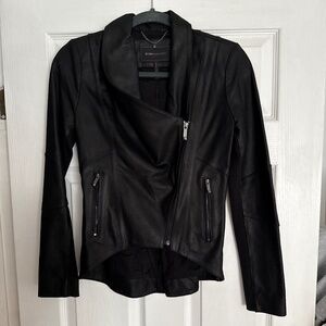 BCBG MAXAZRIA SABLE Black Nubuck Leather size XXS NWT $598